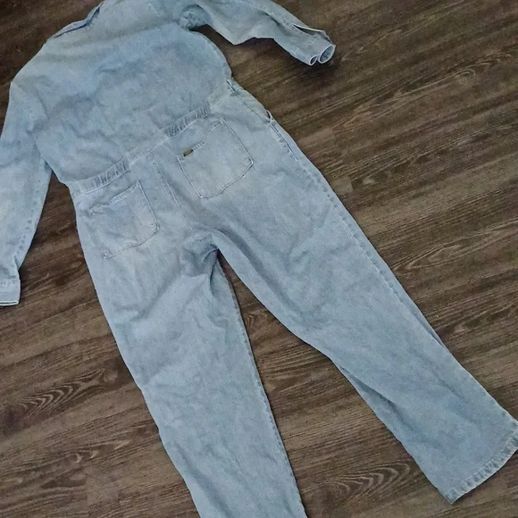 Lee Union- all coverall overall denim with heart patch S - Picture 13 of 16